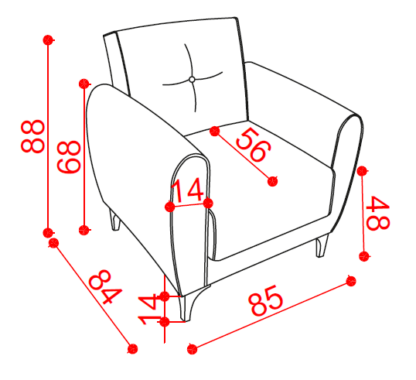 LEO DIMENSIONS FAUTEUIL