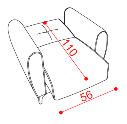LEO DIMENSIONS FAUTEUIL OUVERT