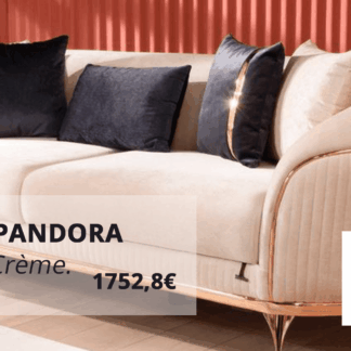 Canapé Pandora 3 places, coloris crème